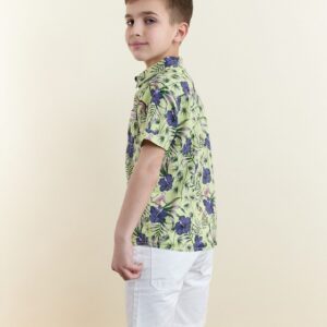 Рубашка для мальчика Piazza Italia из хлопчатобумажной ткани вид сзади