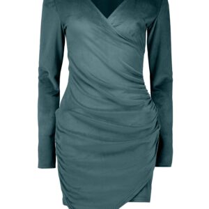 Платье из комбинированной эластичной ткани с бархатным эффектом зелёный